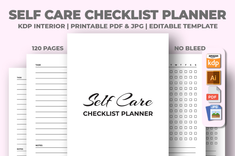 self-care-checklist-planner-kdp-interior