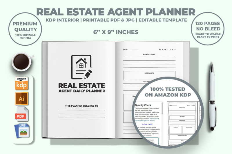 real-estate-agent-daily-planner-kdp-interior