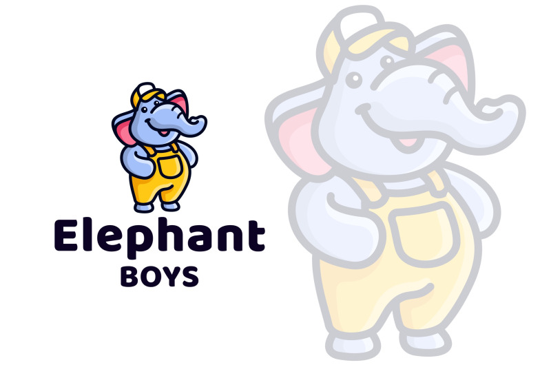elephant-boys-cute-kids-logo-template