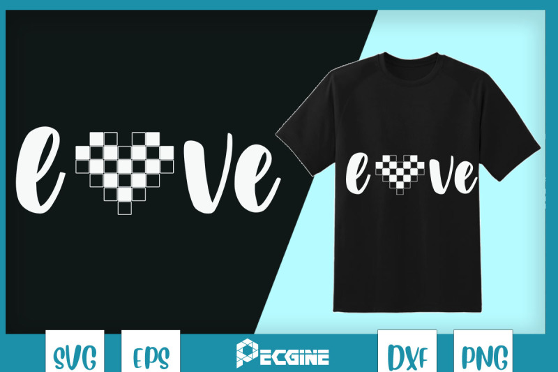 love-black-white-checkered-chess-game