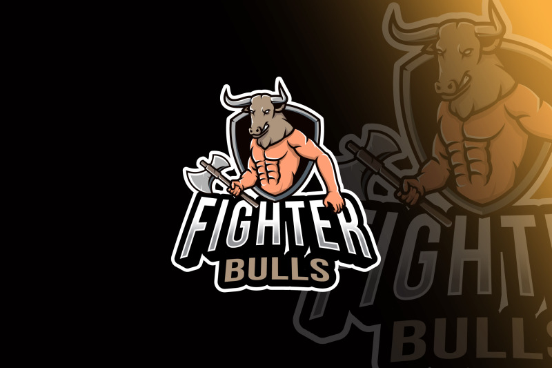fighter-bulls-esport-logo-template