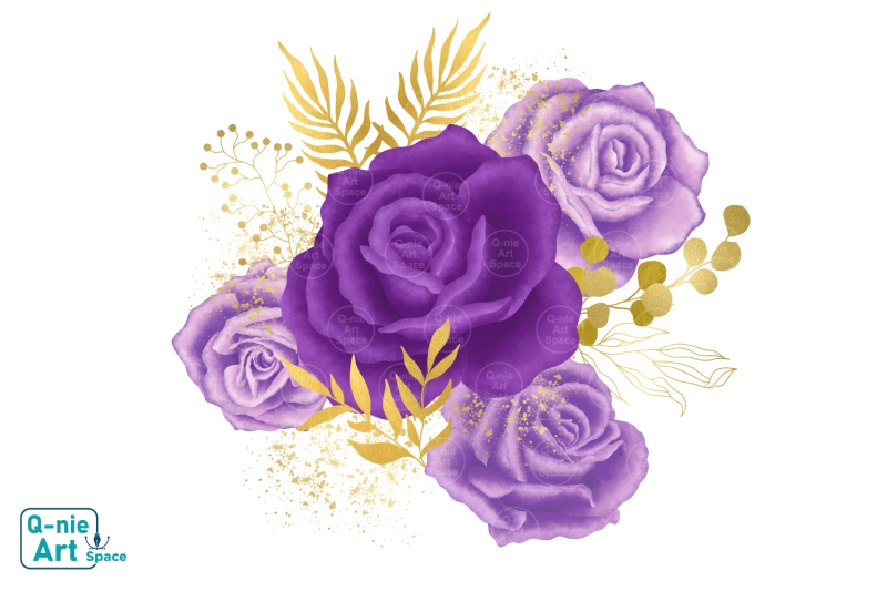 moonlight-purple-rose-bouquets-clipart