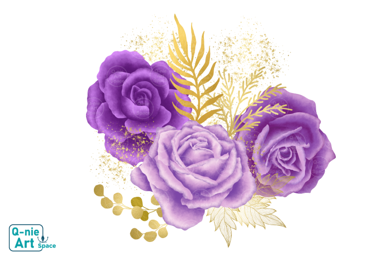 moonlight-purple-rose-bouquets-clipart