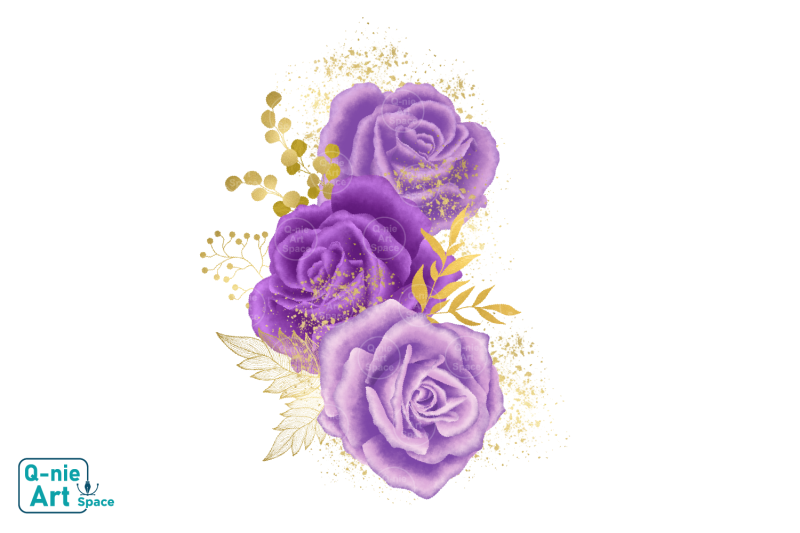 moonlight-purple-rose-bouquets-clipart