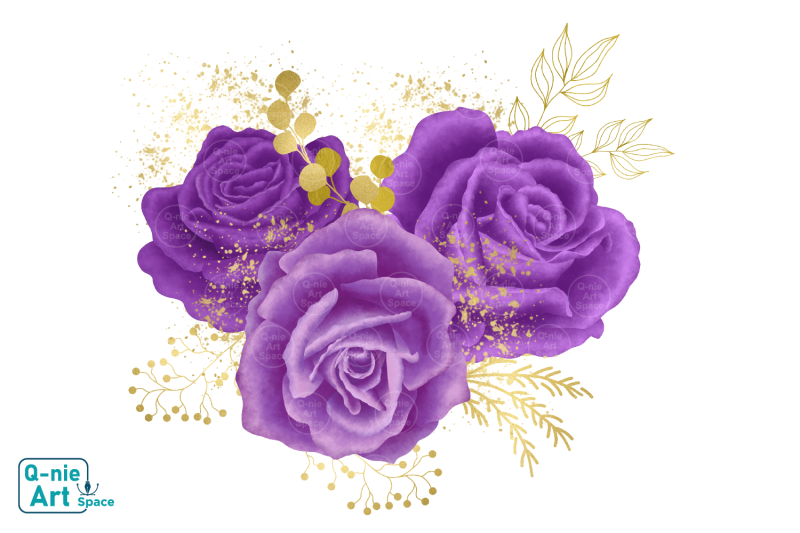 moonlight-purple-rose-bouquets-clipart