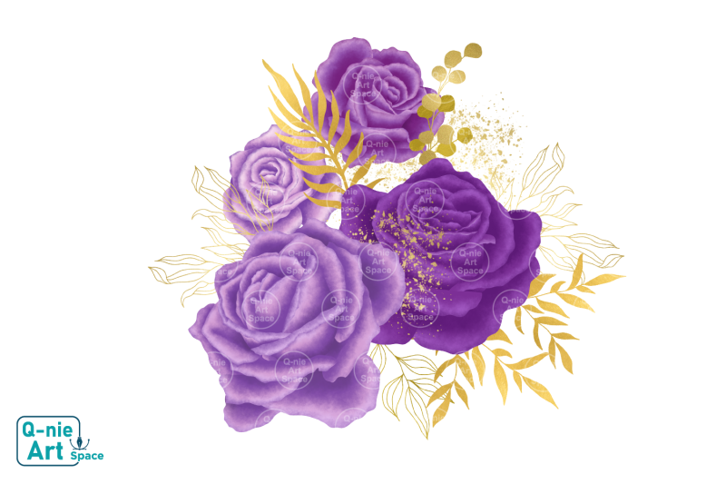 moonlight-purple-rose-bouquets-clipart