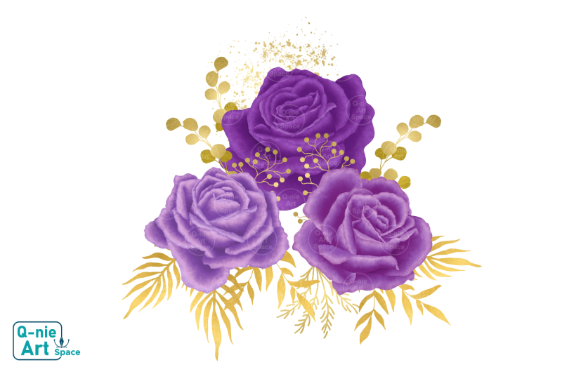 moonlight-purple-rose-bouquets-clipart