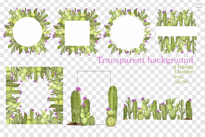 watercolor-cactus-frame-clipart