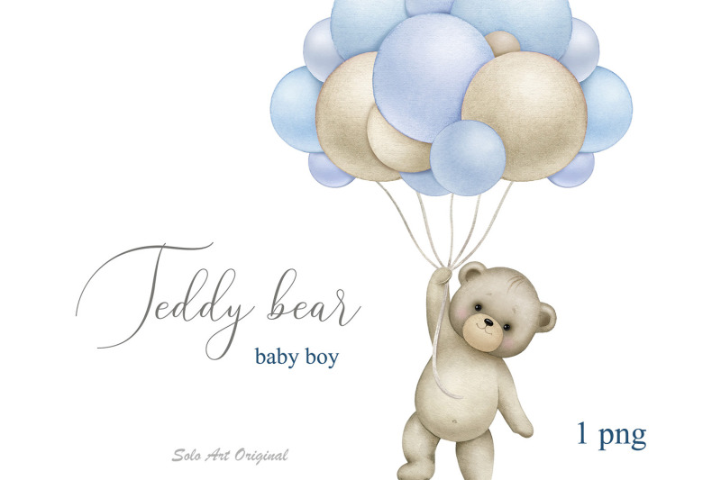 teddy-bear-clipart-airballoons-baby-boy-shower-blue-clipart-animals