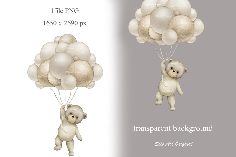 teddy-bear-clipart-balloons-baby-neutral-shower-pastel