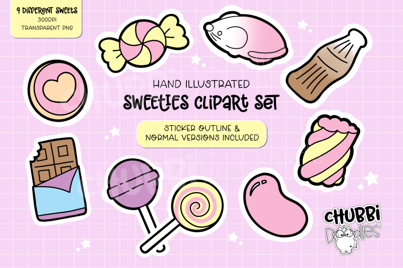 sweeties-illustrations-clipart-set-candy-sweets-stickers