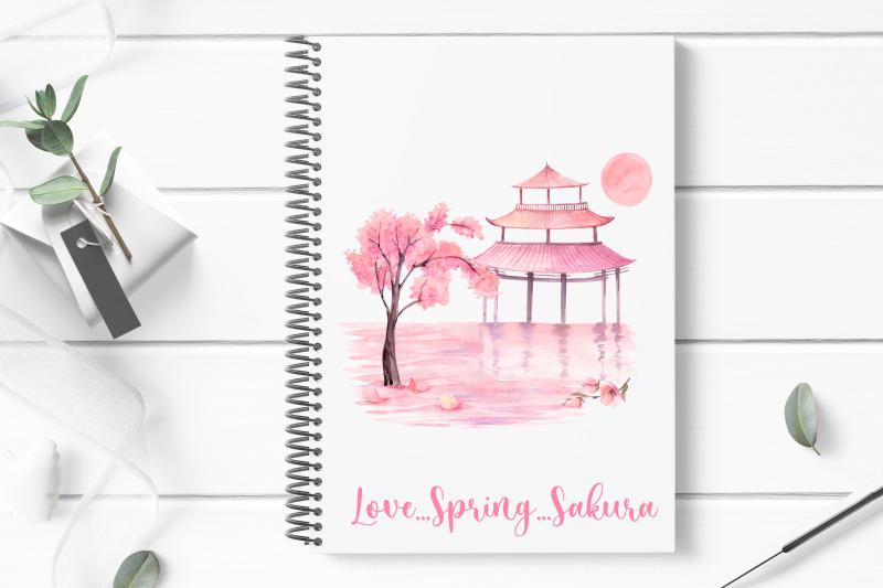sakura-blossom-watercolor-clipart-spring-landscape-print