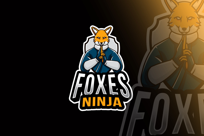 foxes-ninja-esport-logo-template