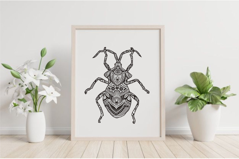 insect-mandala-art-boho-style-elements