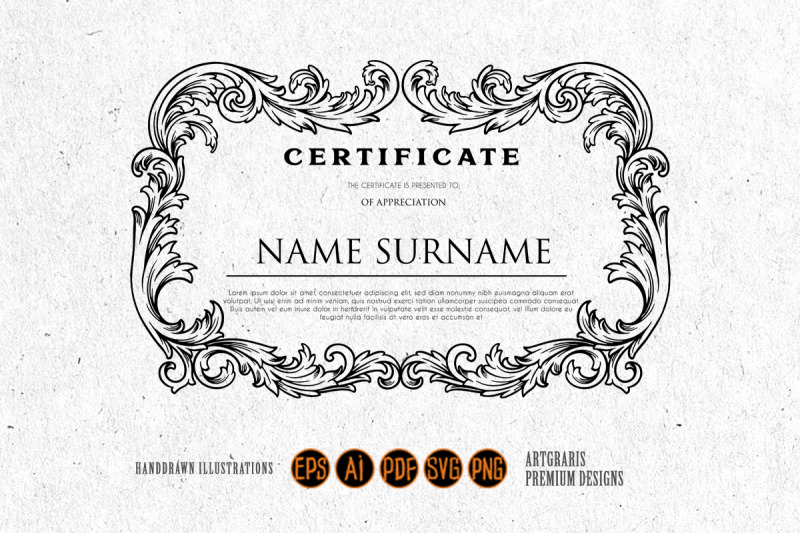 elegant-certificate-frame-floral-ornate-swirls-silhouette-svg