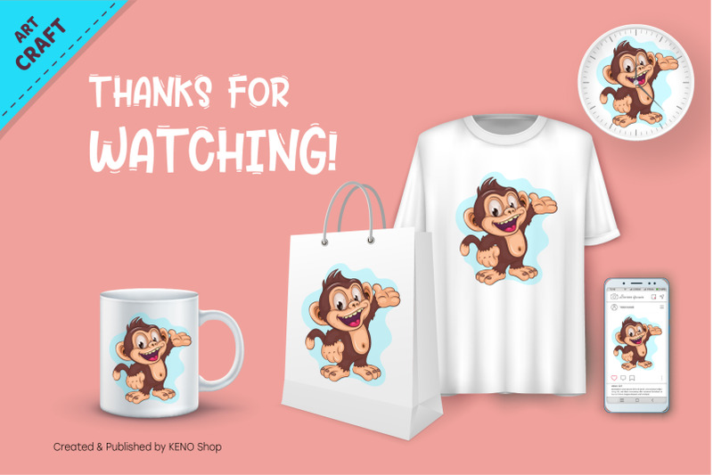 cute-cartoon-monkey-crafting-sublimation