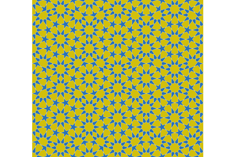 seamless-arabic-geometric-ornament-in-blue-and-yellow-colors