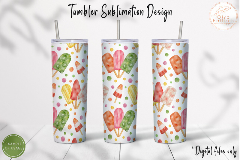 watercolor-summer-tumbler-sublimation-fruit-popsicle-tumbler-wrap-png