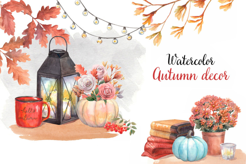 watercolor-autumn-decor-compositions-with-pumpkins