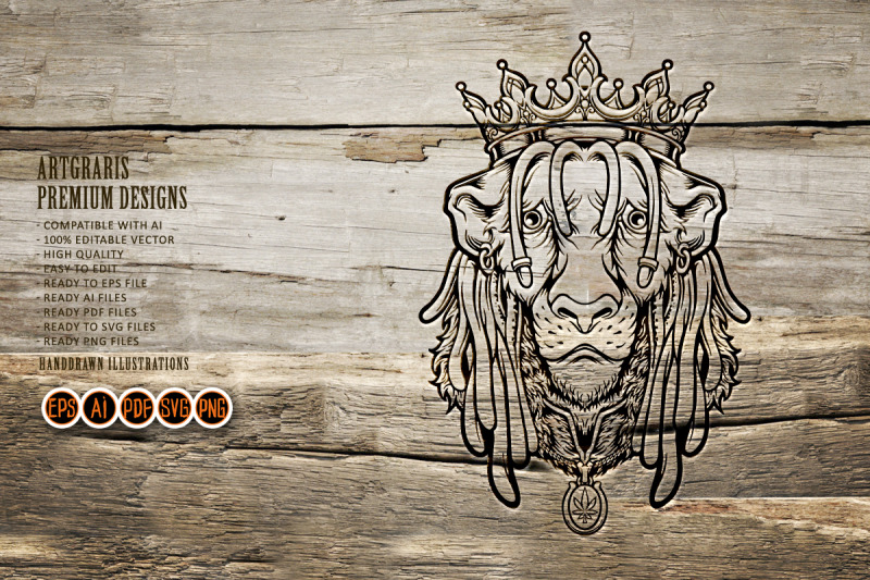 crown-lion-king-cool-silhouette-svg