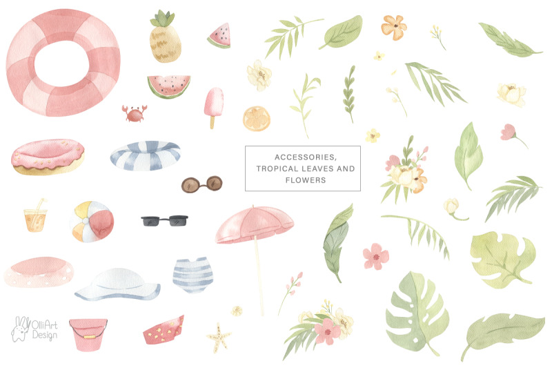 summer-party-watercolor-animal-clipart