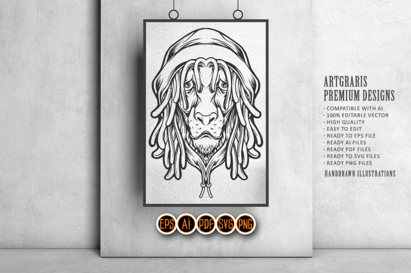 lion-head-cool-rasta-with-hat-reggae-silhouette-svg