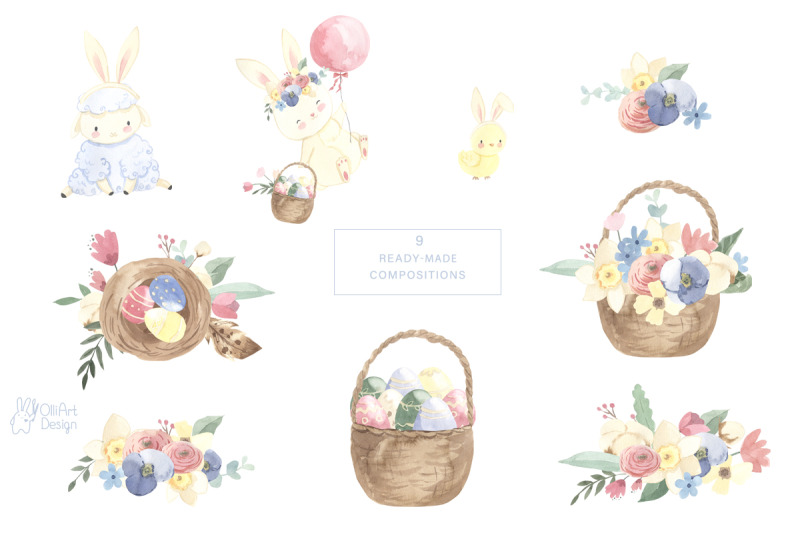 easter-clipart-watercolor-bunny-eggs-floral-and-more