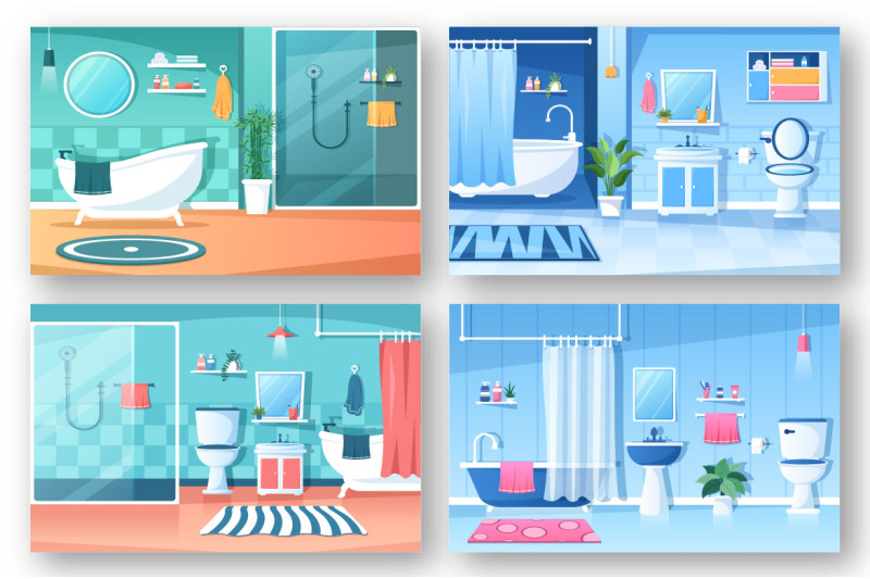 13-modern-bathroom-furniture-interior-illustration