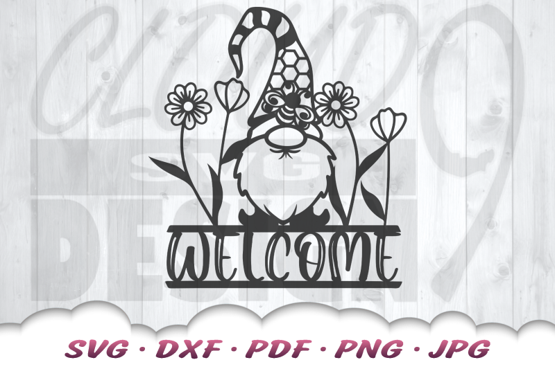 honey-bee-gnome-svg-floral-welcome-sign-svg-files