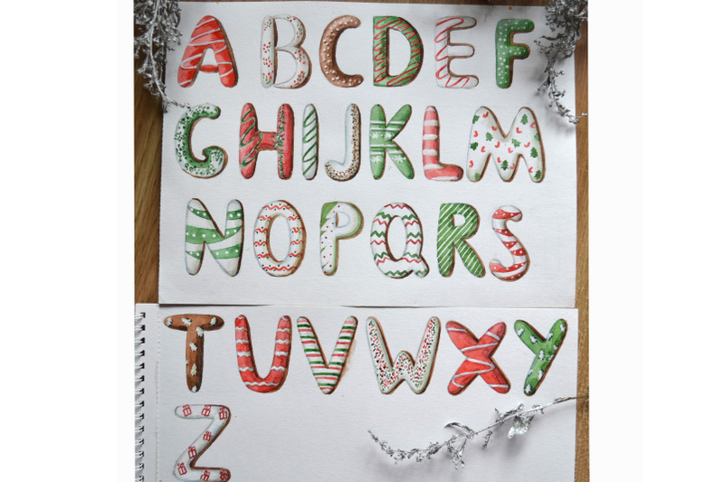 watercolor-christmas-donut-alphabet-clipart