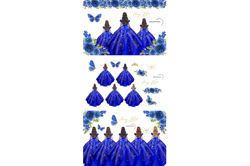 navy-blue-princess-dresses-clipart-navy-flowers-clipart