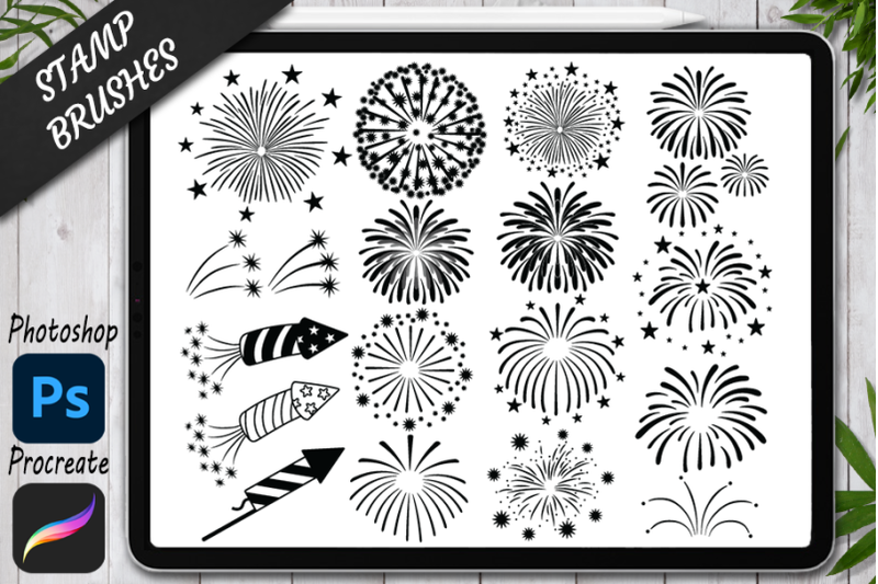 fireworks-stamps-brushes-for-procreate-and-photoshop-4th-of-july