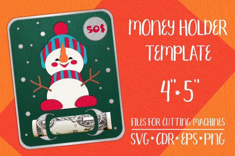 snowman-christmas-card-money-holder-template