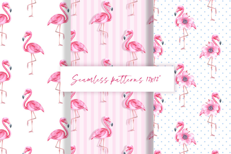 flamingo-watercolor-patterns