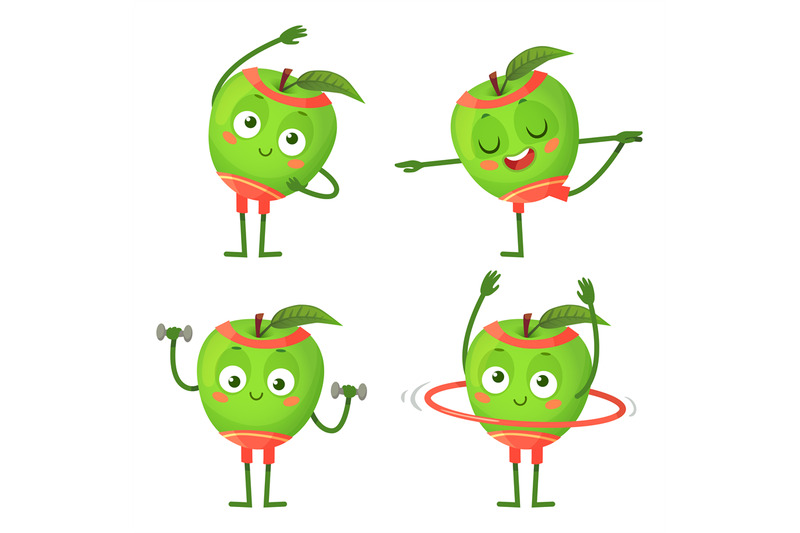 cartoon-apple-character-do-fitness-and-sport