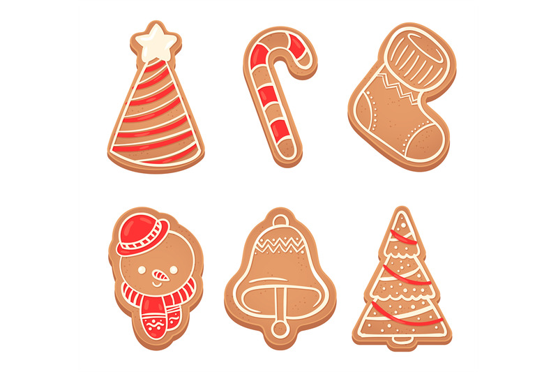 gingerbread-christmas-cookies-in-form-of-tree-bell-and-socks