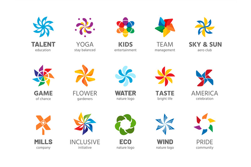 pinwheel-logo-abstract-rainbow-color-summer-spinner-symbol-wind-prop