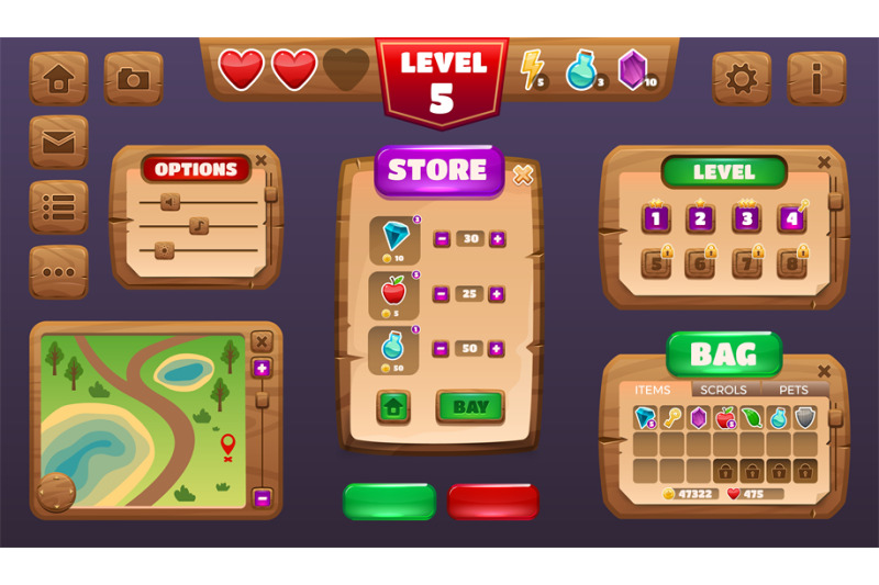 game-ui-kit-cartoon-menu-and-interface-constructor-asset-rpg-game-el