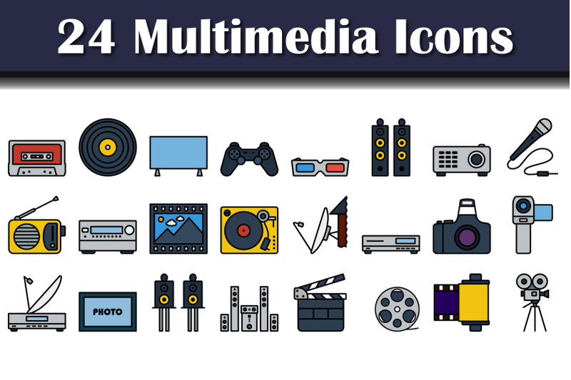 multimedia-icon-set