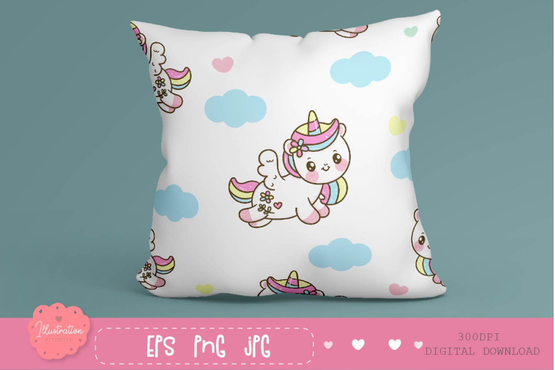 cute-unicorn-pattern-paper-seamless-pattern-kawaii-cartoon