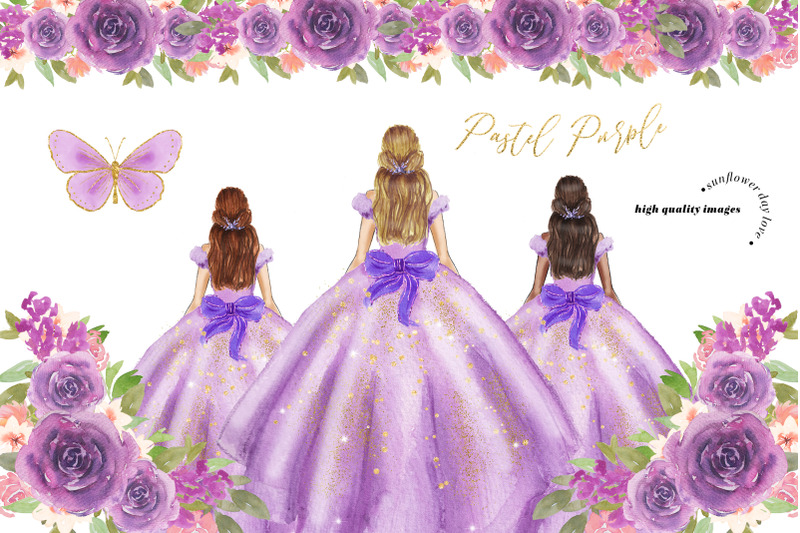elegant-pastel-purple-princess-dress-clipart-purple-flowers-clipart