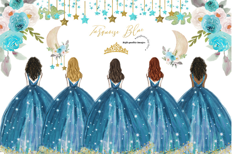 turquoise-blue-princess-dresses-clipart-over-the-moon