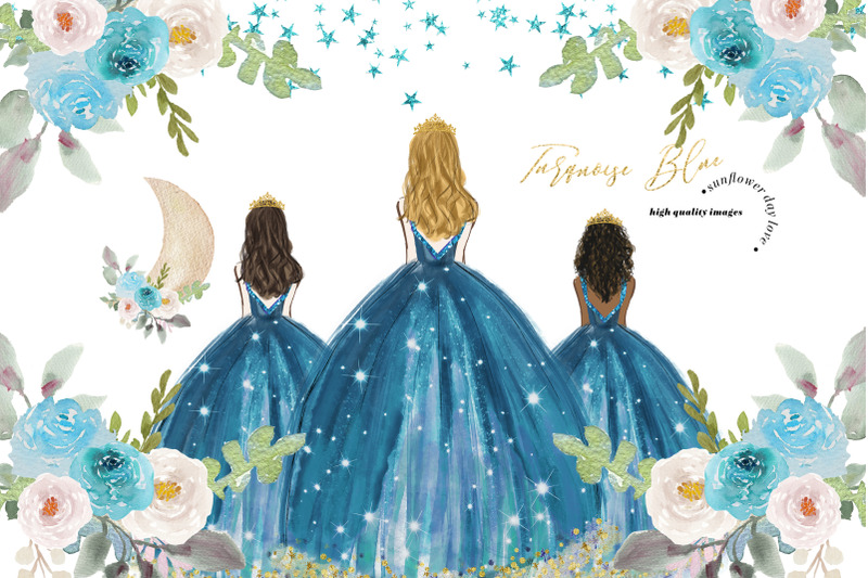 turquoise-blue-princess-dresses-clipart-over-the-moon