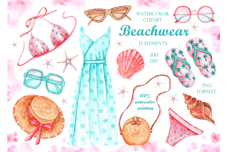 beachwear-watercolor-clipart-summer-women-039-s-clothing-clipart