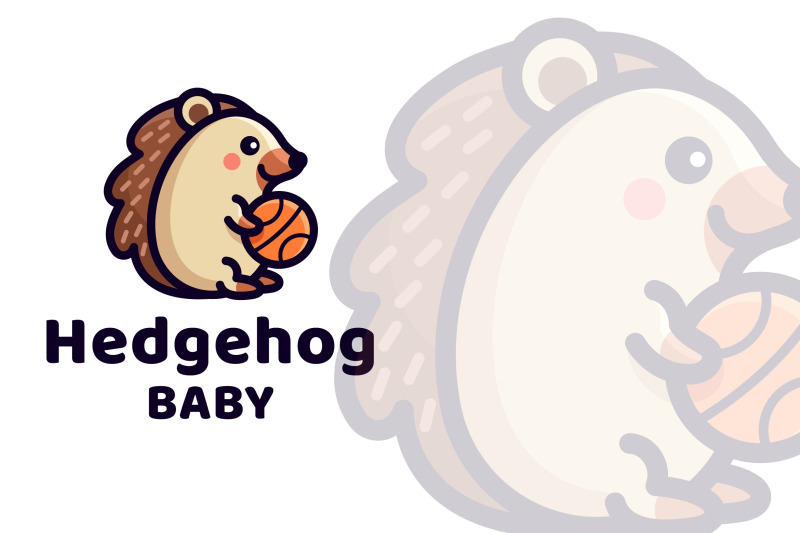 hedgehog-baby-cute-logo-template