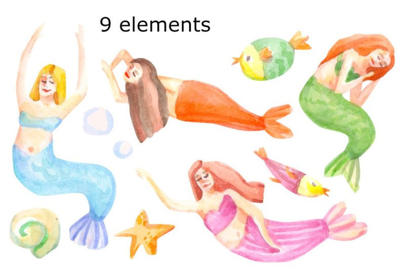 mermaid-watercolor-clip-art