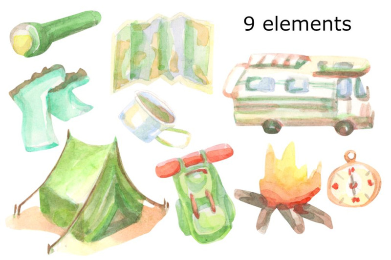 camping-watercolor-clip-art