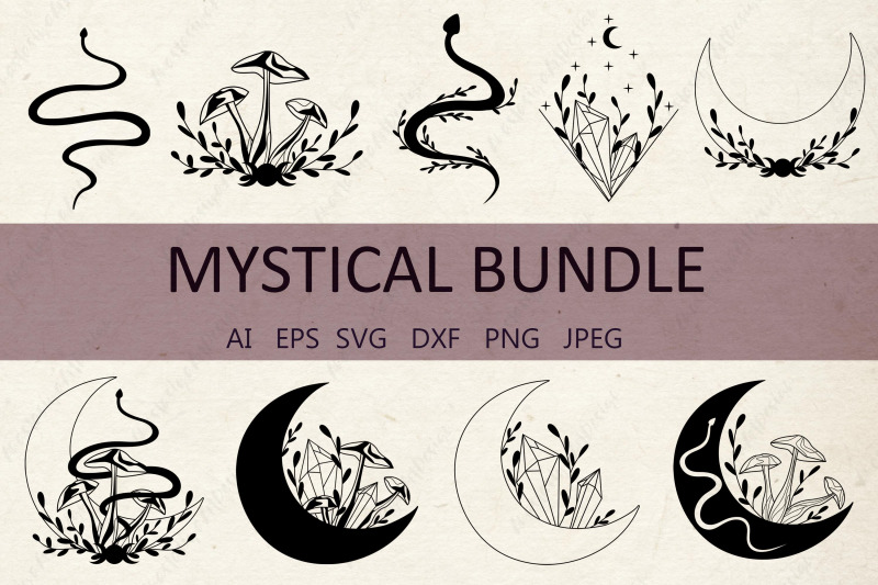 mystical-bundle-celestial-magical-moon-mushroom-snake-svg
