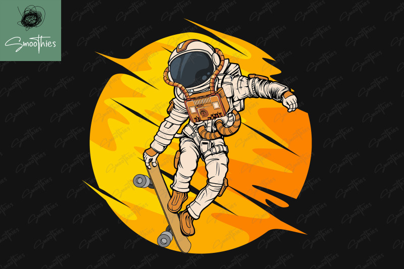 astronaut-skateboard-skating-space-png