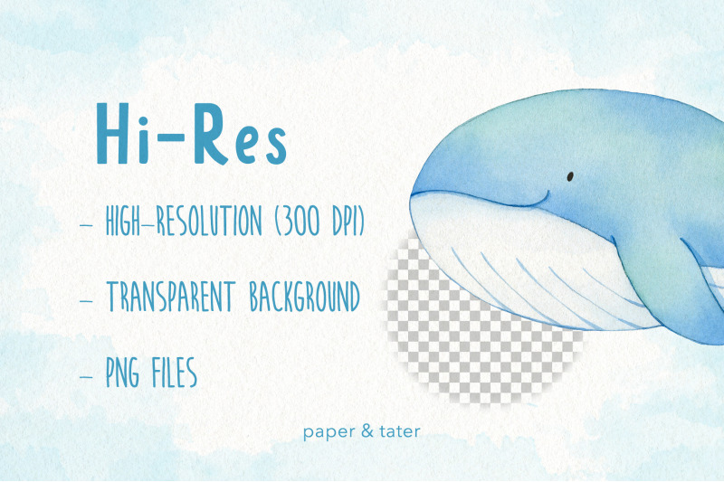 whales-and-sharks-watercolor-clipart-cute-ocean-animals-png